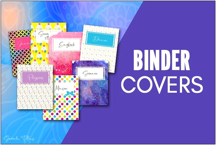Free Binder Cover Templates For Students