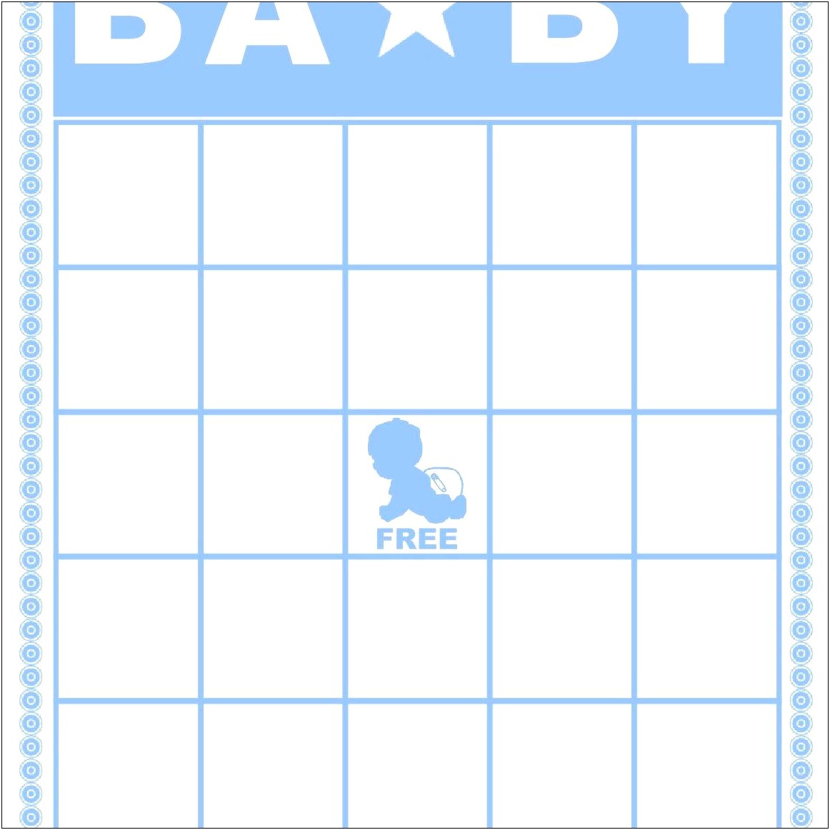 Free Bingo Card Template For Baby Shower