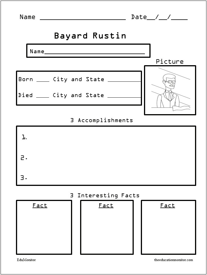Free Biography Template For Primary Students