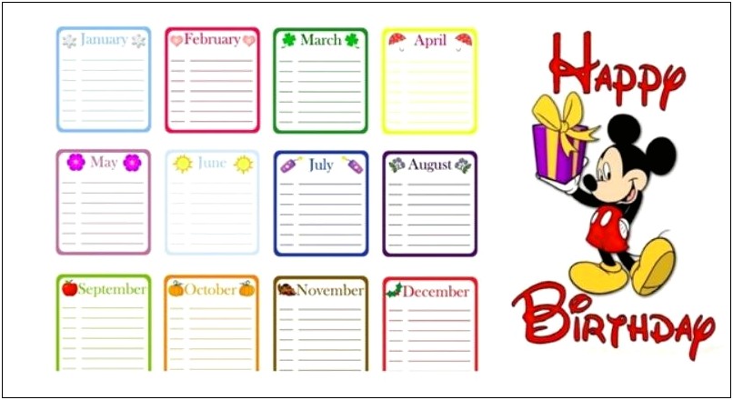 Free Birthday And Anniversary Calendar Template