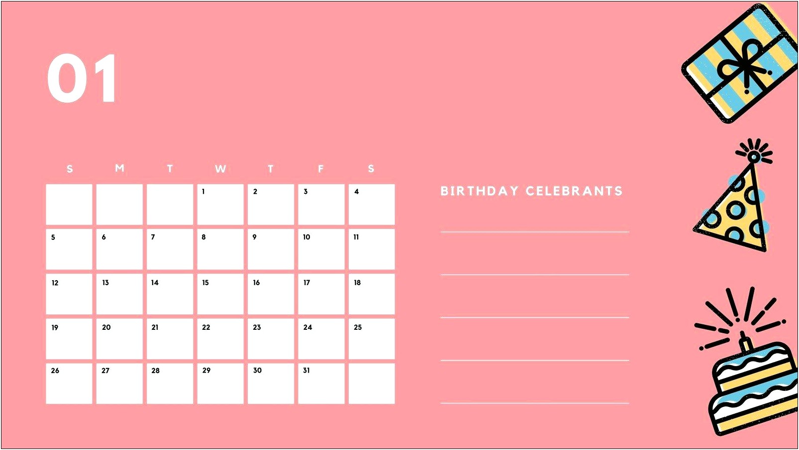 Free Birthday Calendar Templates For Word