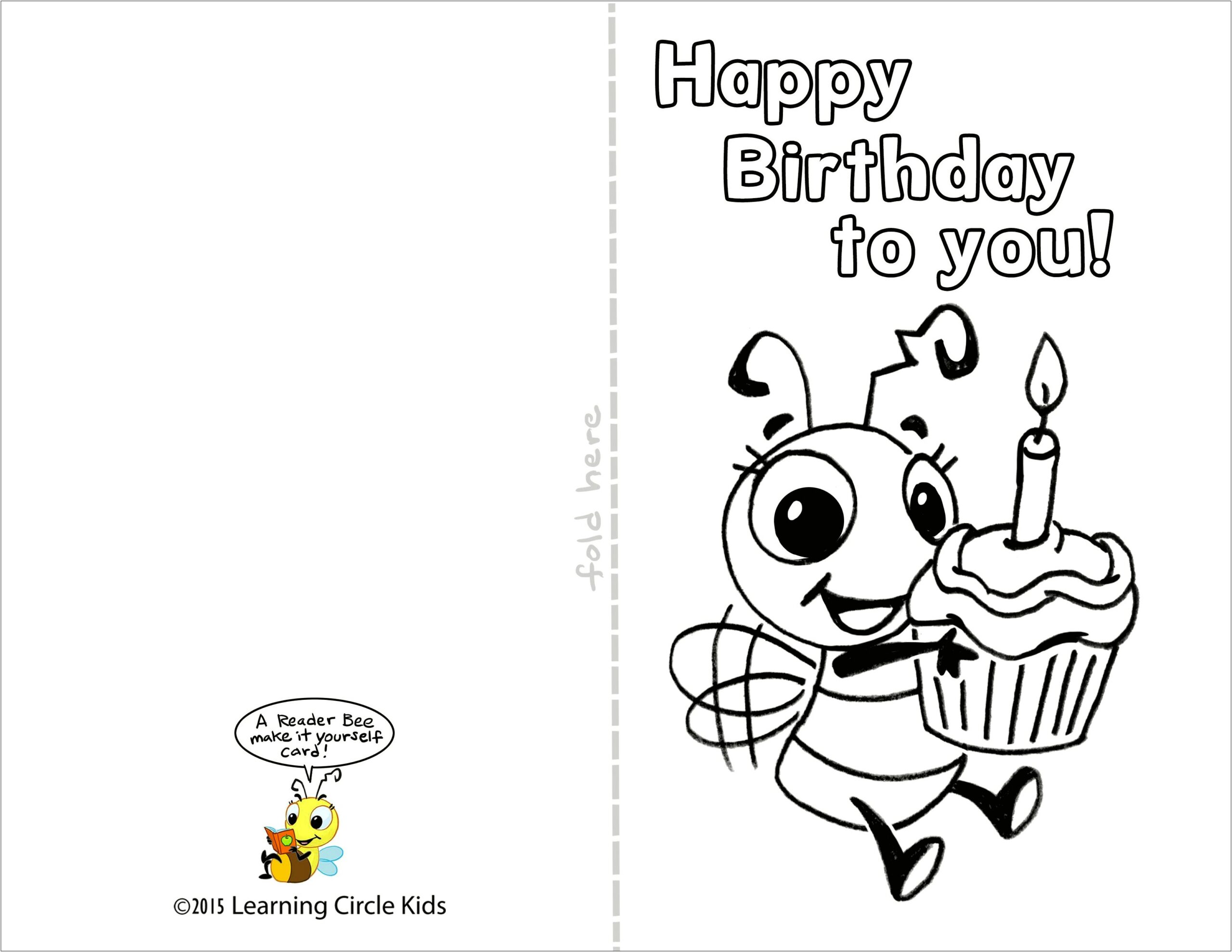Free Birthday Card Templates To Colour