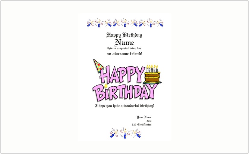 Free Birthday Gift Certificate Templates Word