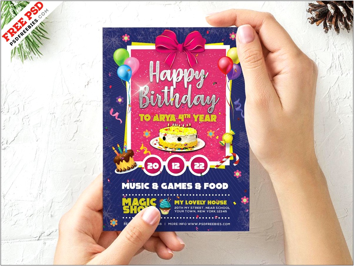 Free Birthday Invitation Card Template Photoshop