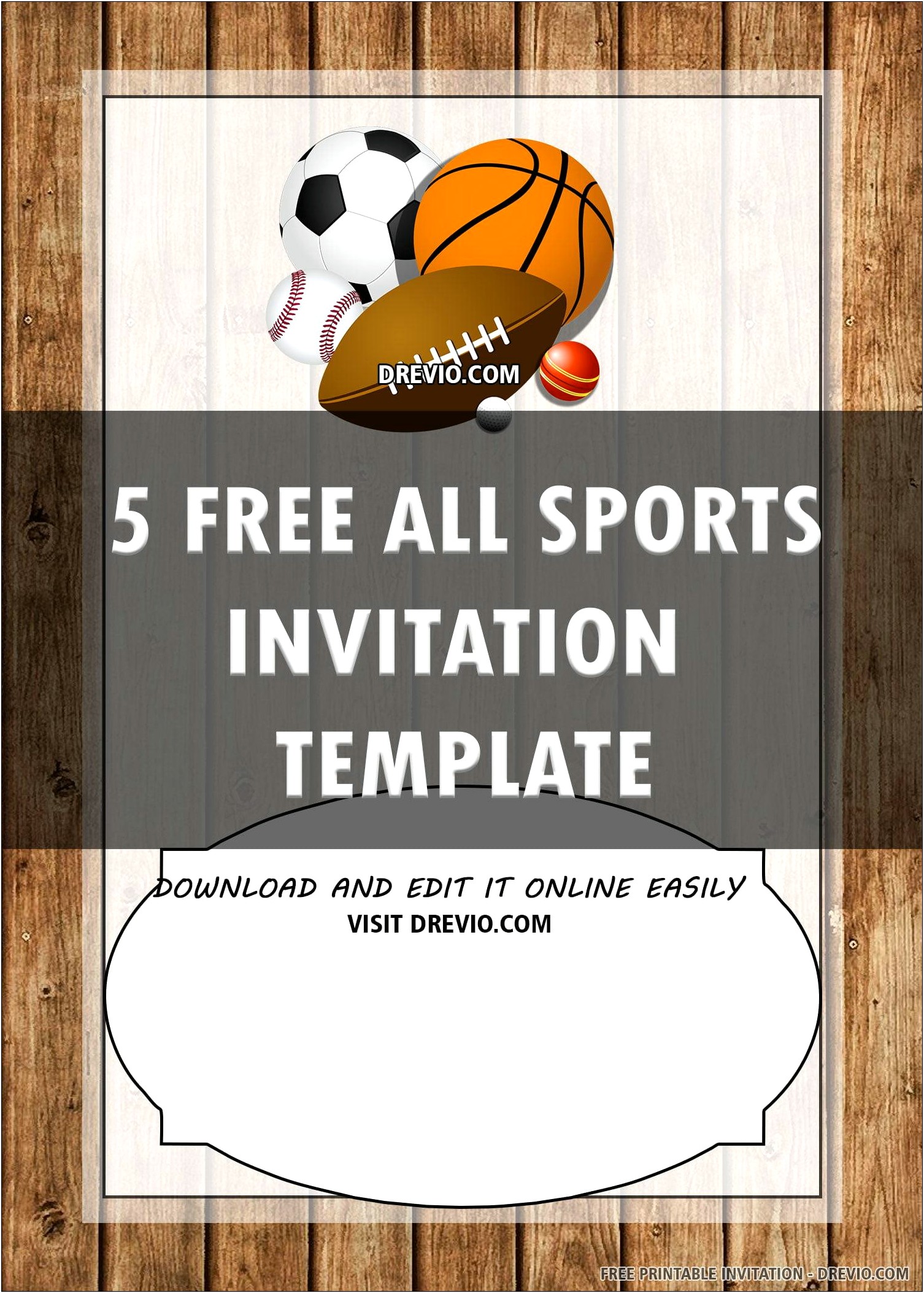 Free Birthday Invitations Sport Word Templates 2 Sided