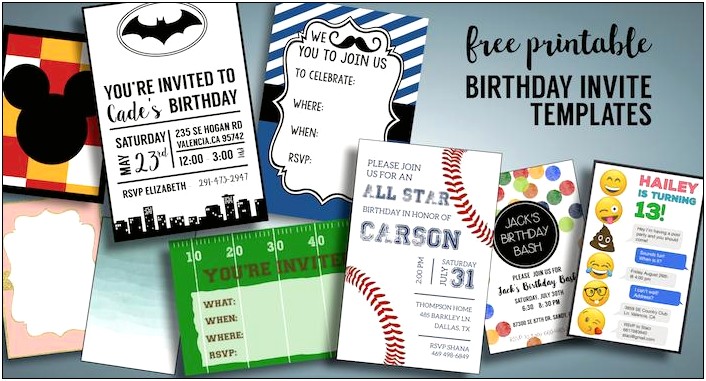 Free Birthday Invitations Templates To Download