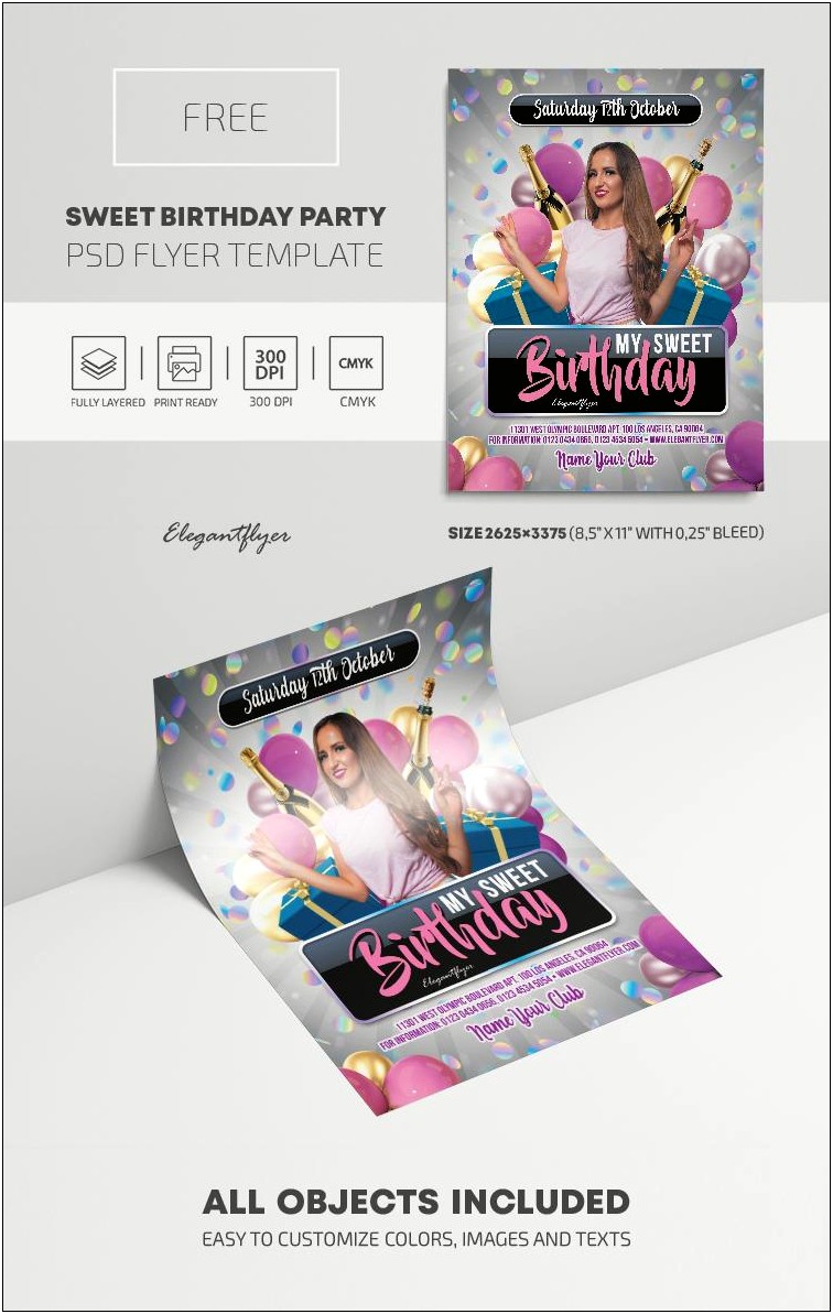 Free Birthday Party Flyer Templates Psd