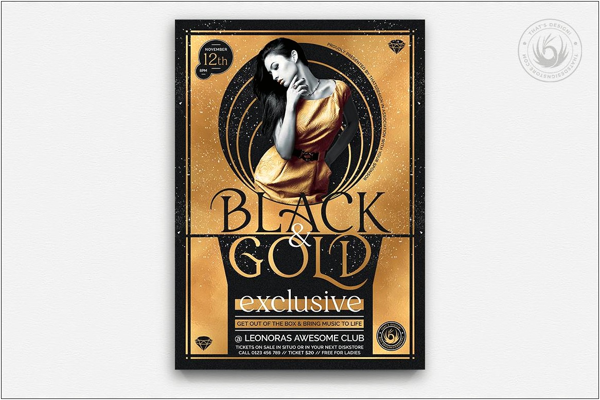 Free Black And Gold Flyer Template