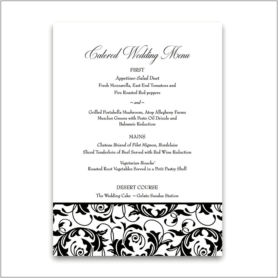 Free Black And White Damask Invitation Template
