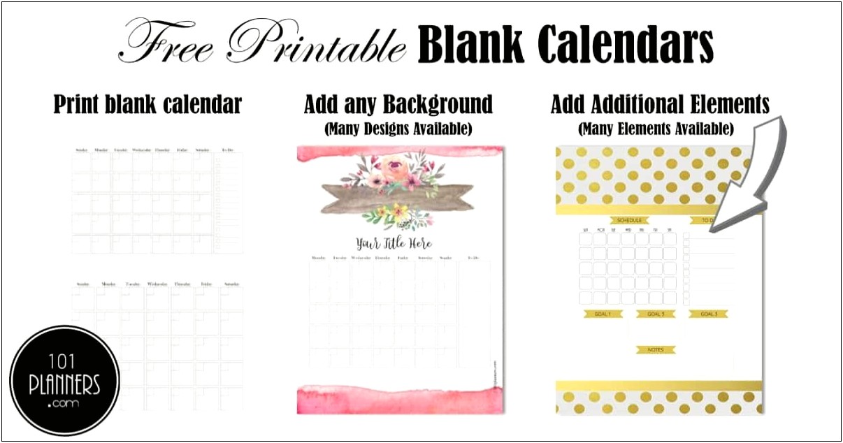 Free Blank Calendar Template For Mac