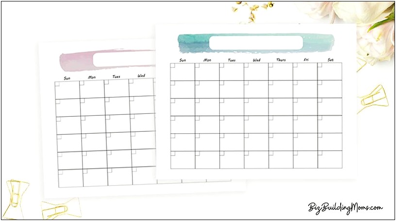Free Blank Calendar Template To Print