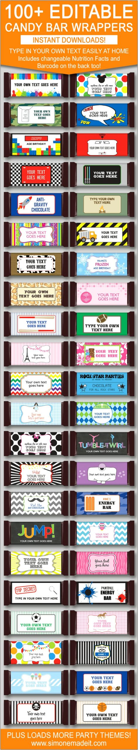 Free Blank Candy Bar Wrapper Template Graduation