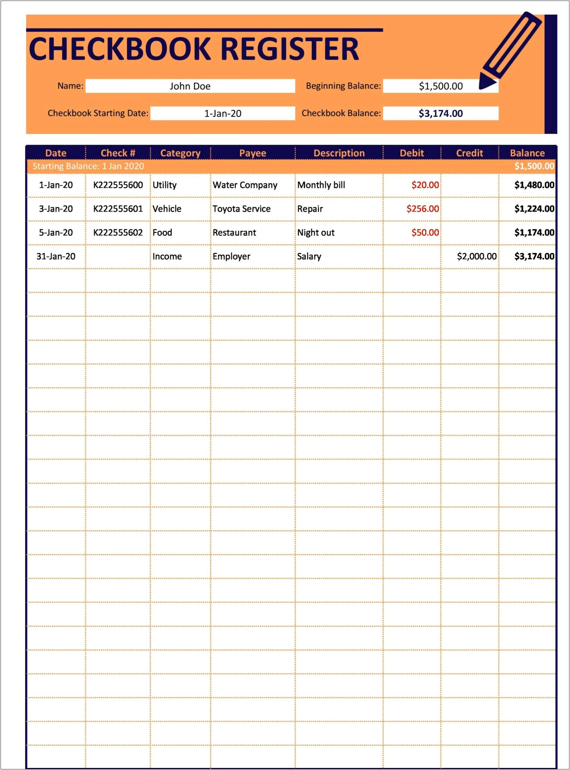 Free Blank Check Template For Excel