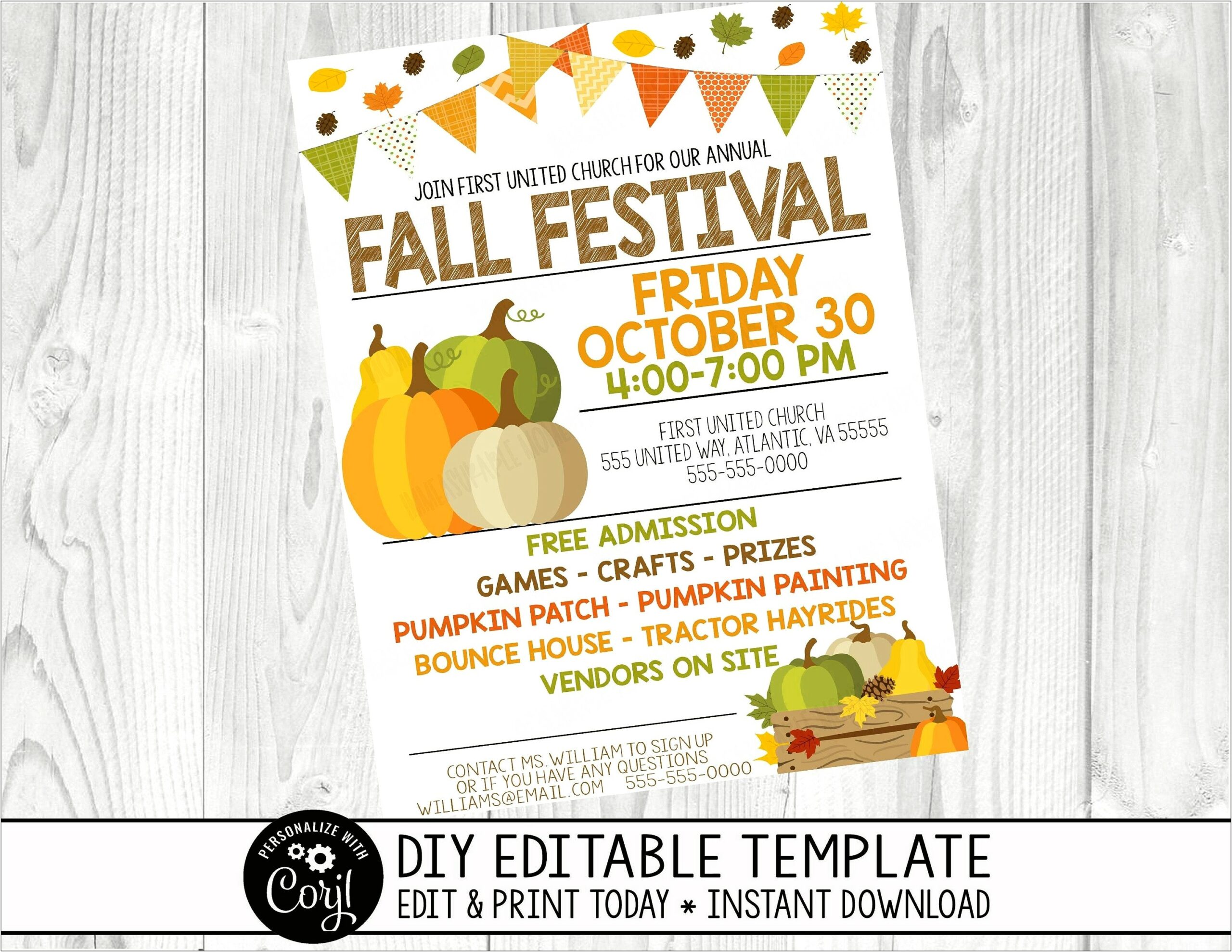 Free Blank Fall Festival Banner Templates