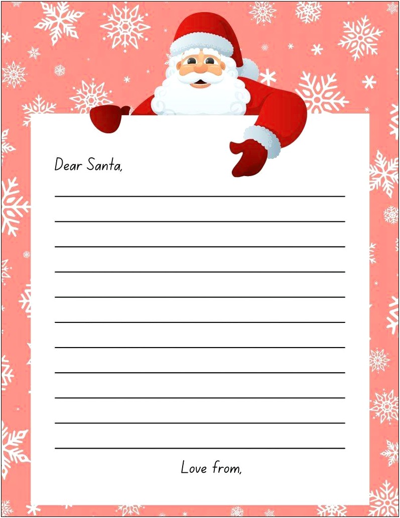 Free Blank From Santa Letter Template