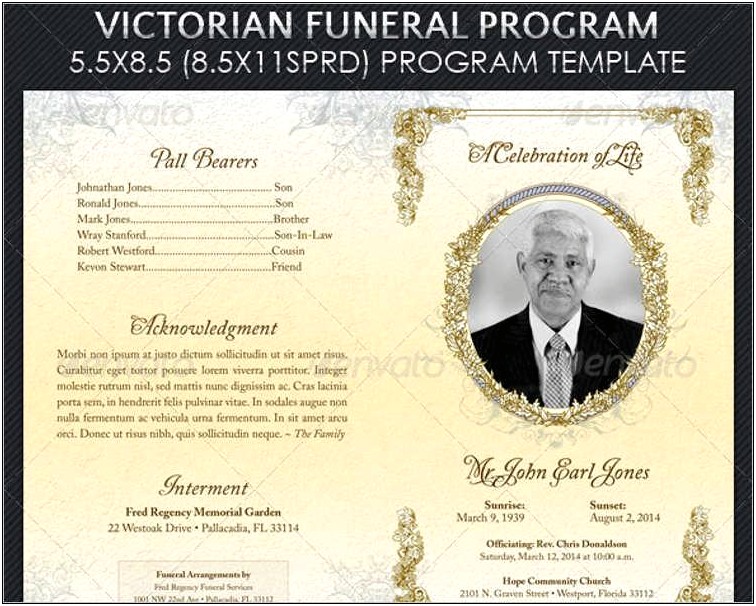 Free Blank Funeral Program Template Word