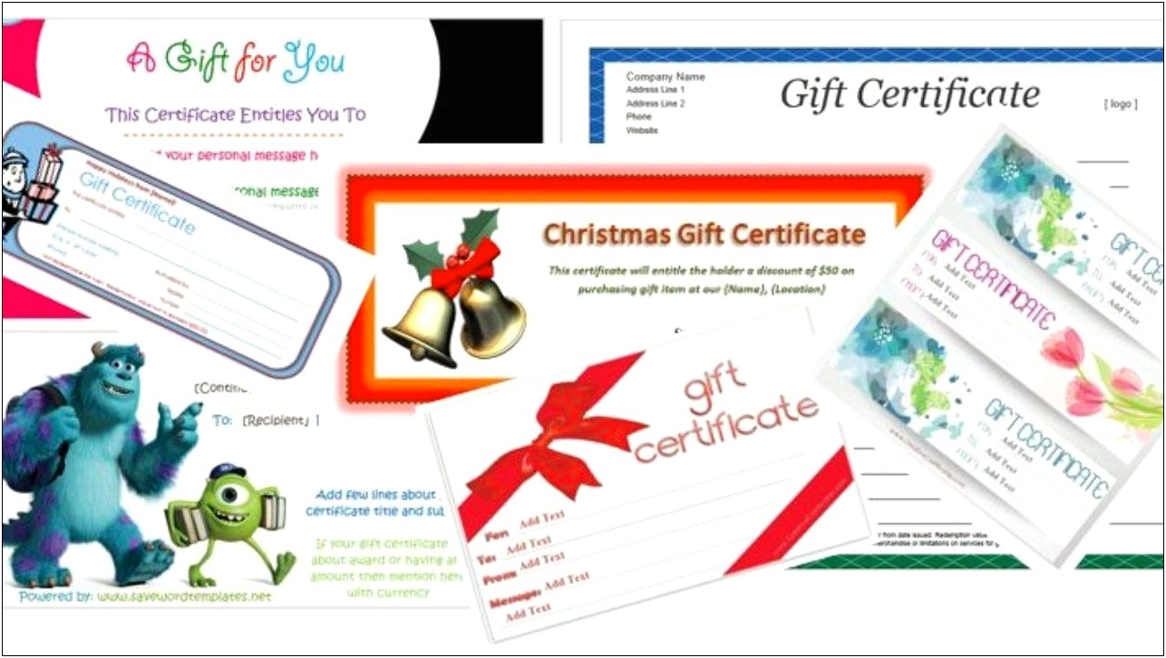 Free Blank Gift Certificate Template Word