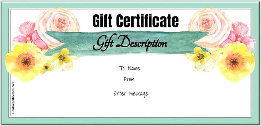 Free Blank Gift Certificate Templates Downloads