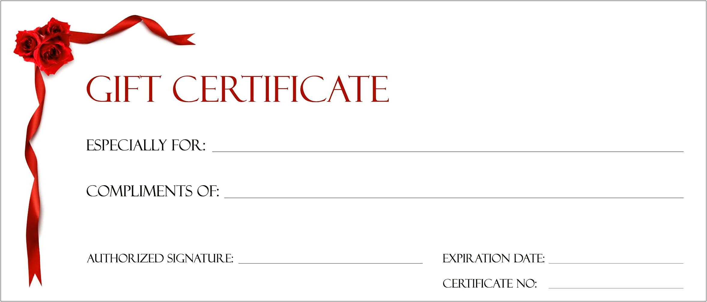 Free Blank Gift Certificate Templates For Word