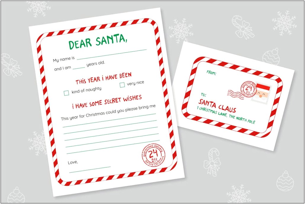 Free Blank Letter From Santa Template