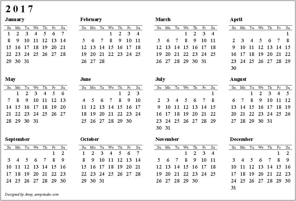Free Blank Monthly Calendar Template 2018