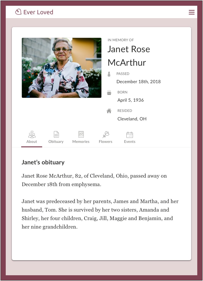 Free Blank Obituary Templates For Word
