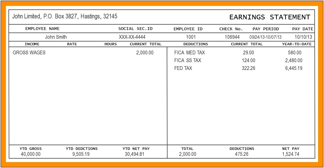 Free Blank Pay Stub Template Downloads