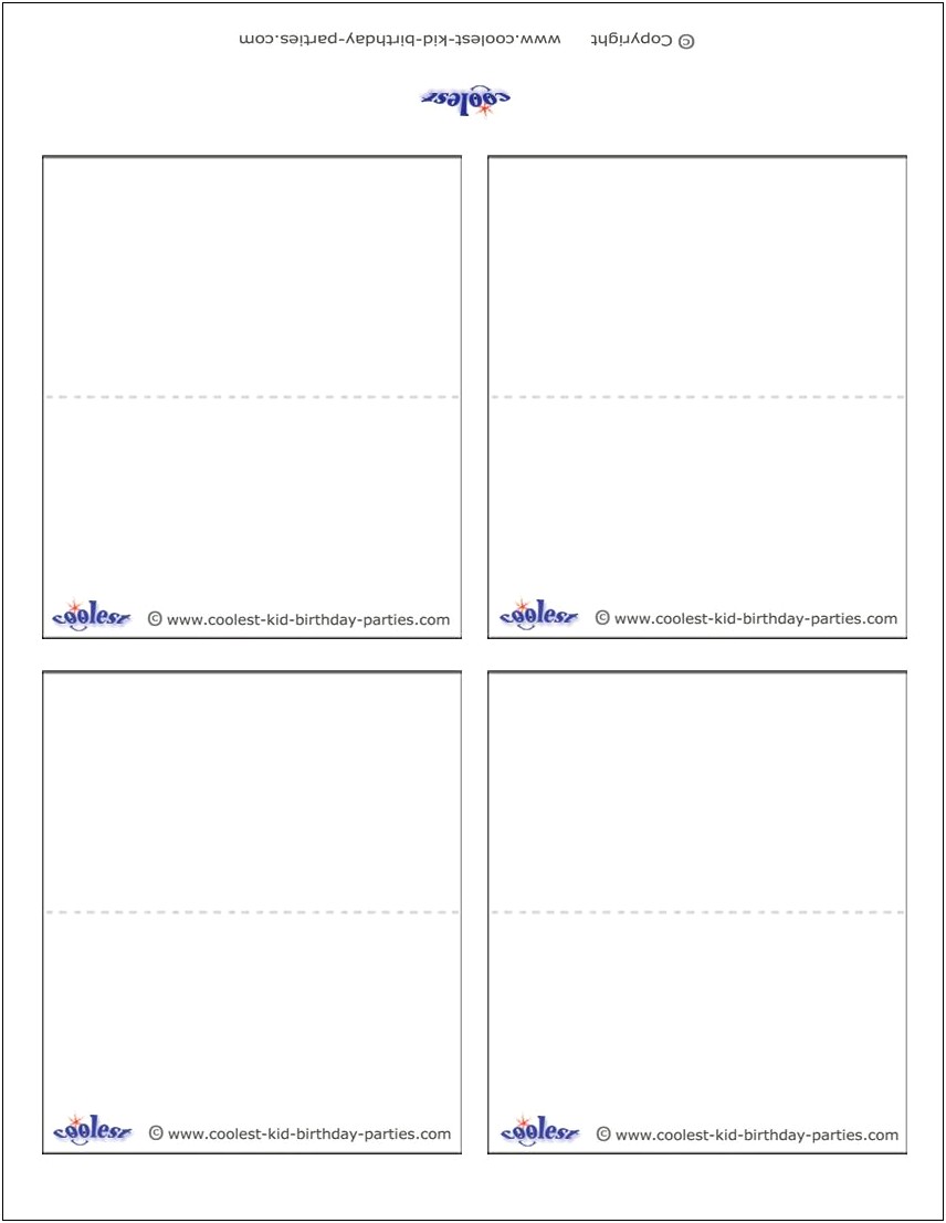 Free Blank Place Card Template Word