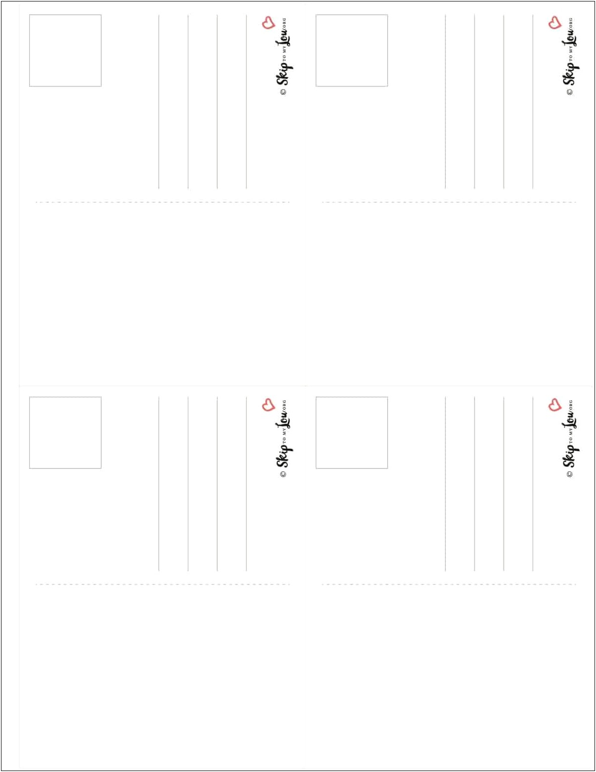 Free Blank Postcard Templates For Word