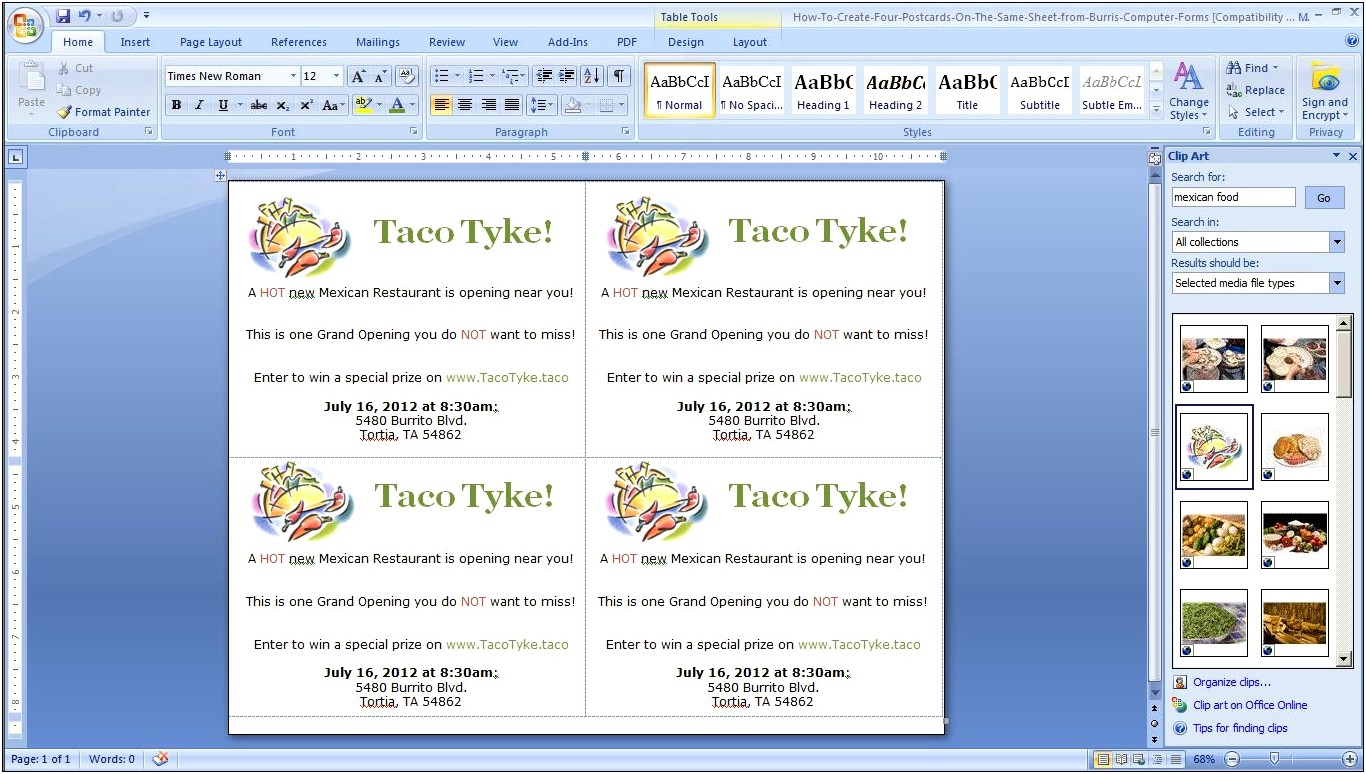 Free Blank Postcard Templates Microsoft Word