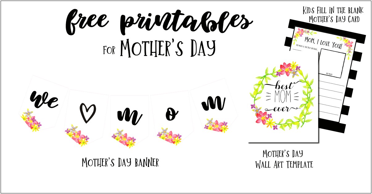 Free Blank Printable Mother's Day Templates