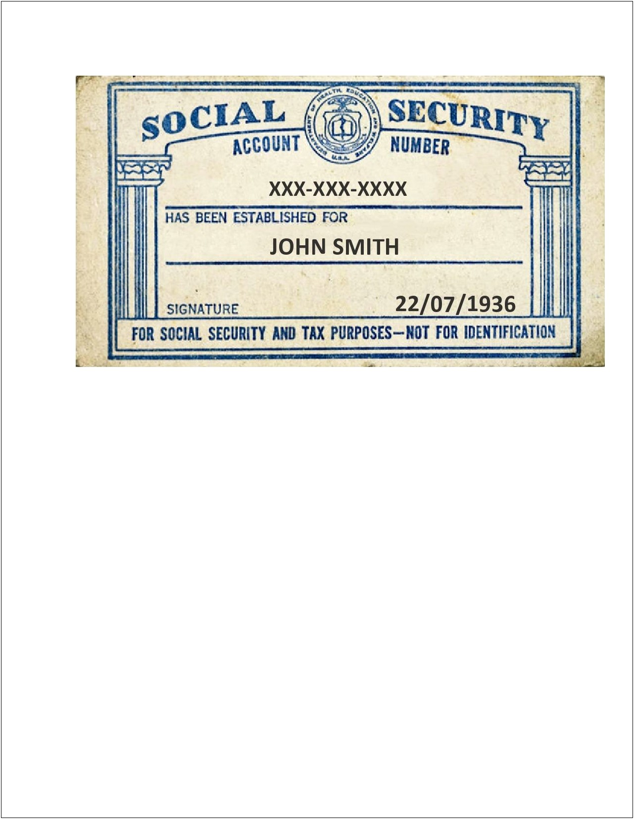Free Blank Social Security Card Template Download