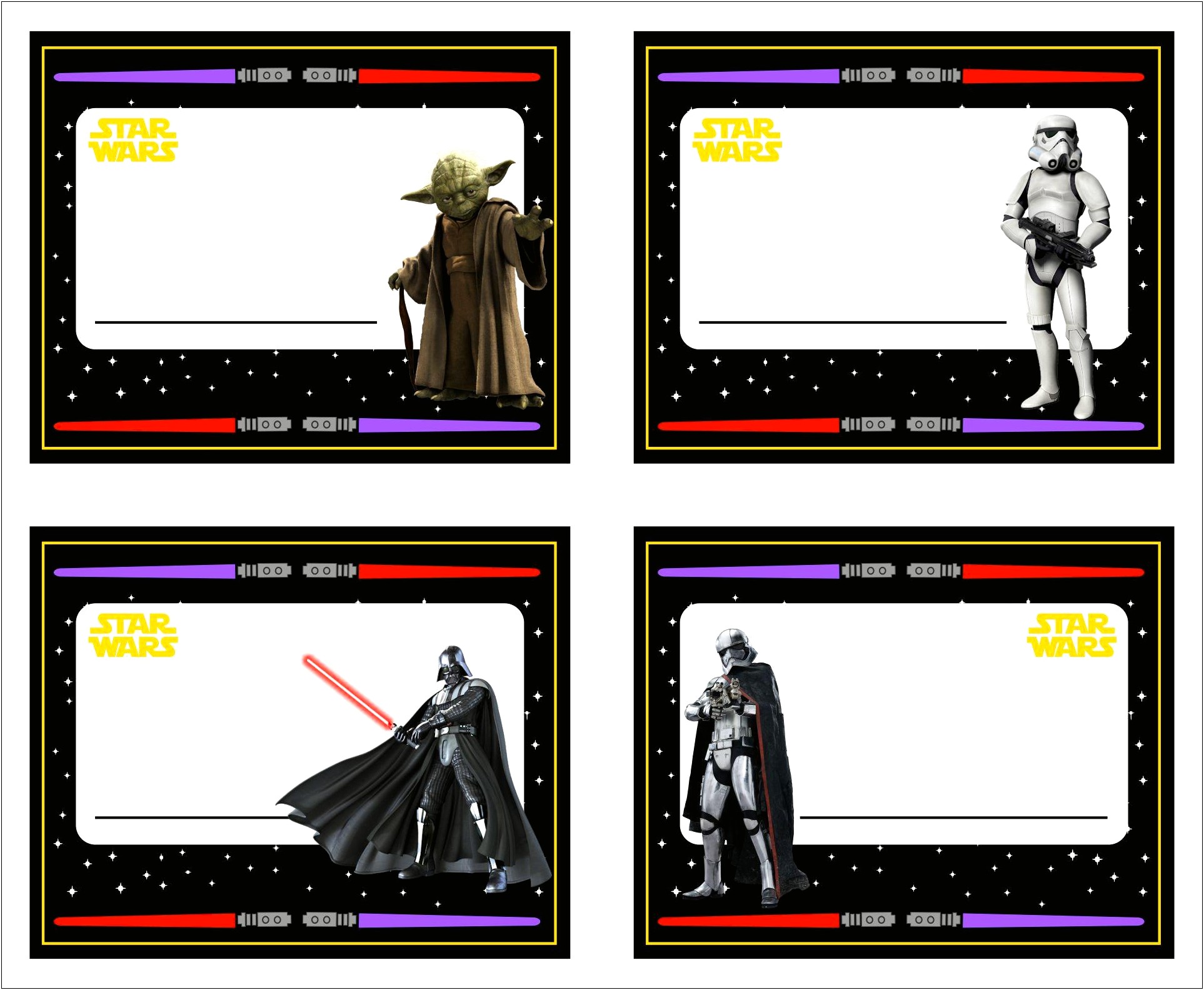 Free Blank Star Wars Labels Template