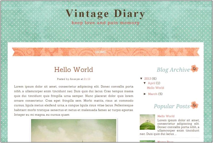 Free Blog Templates For Blogspot Vintage