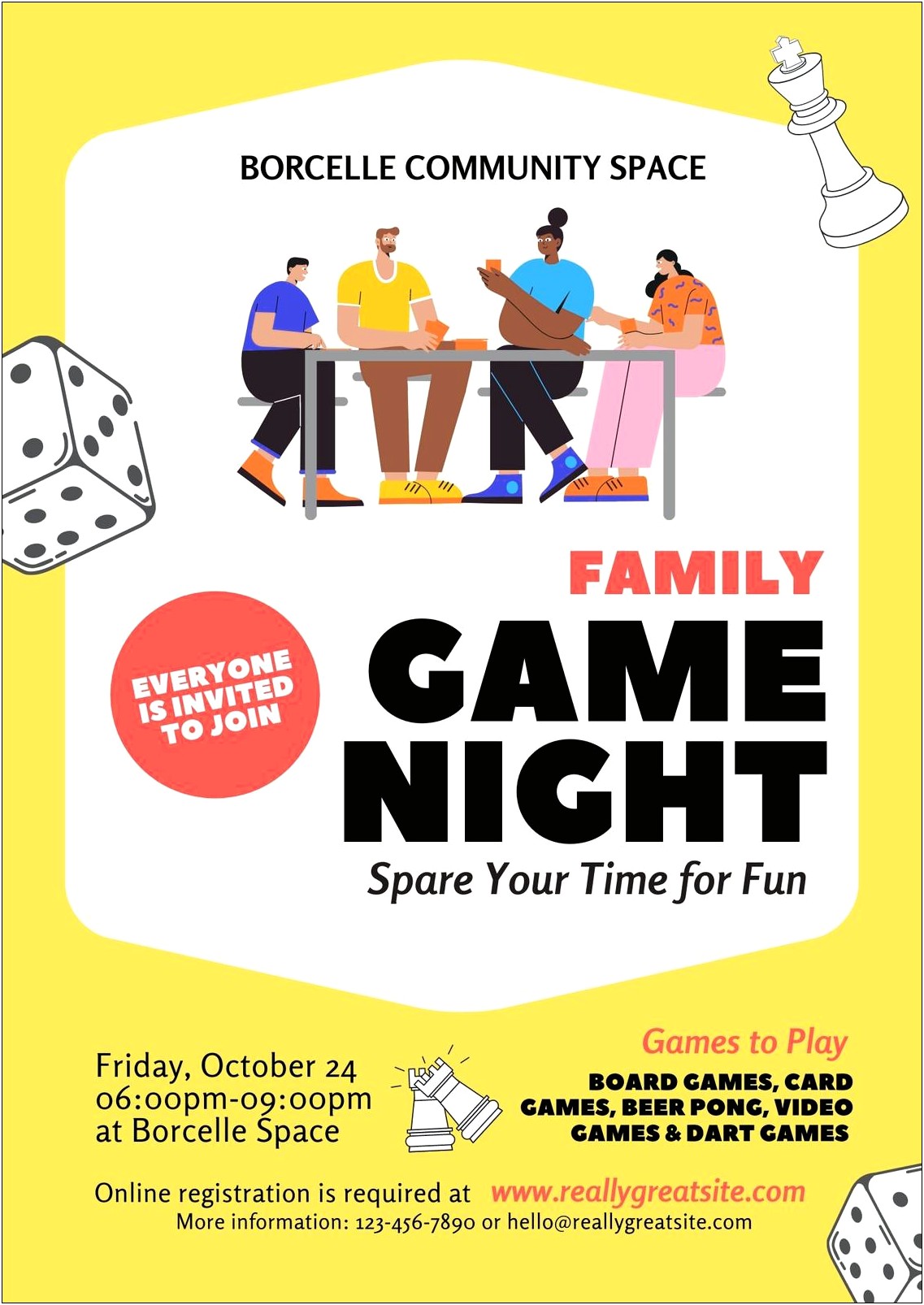 Free Board Game Night Flyer Template