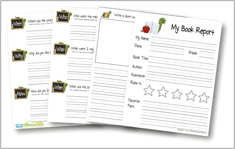 Free Book Report Template 2nd Grade