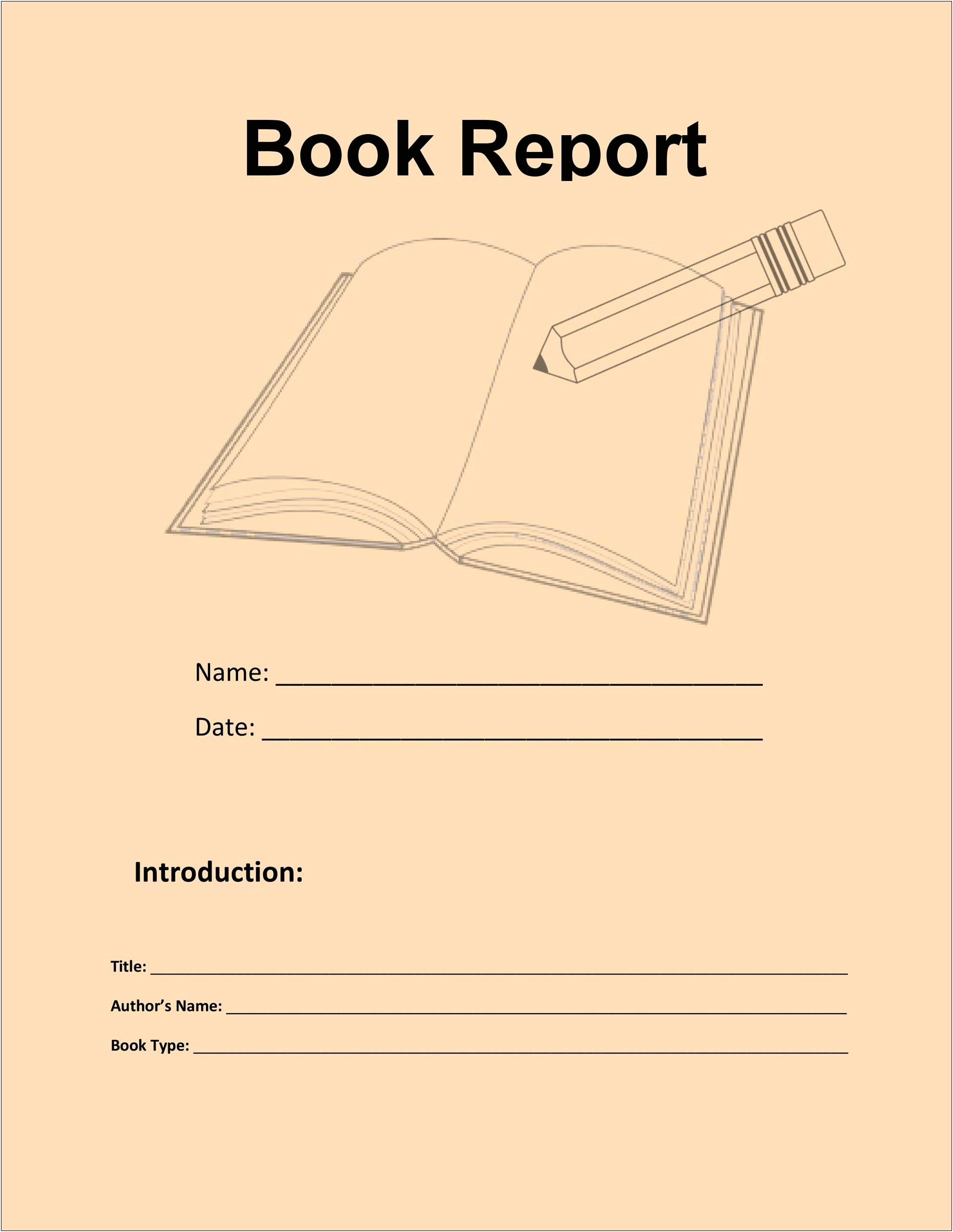 Free Book Report Template 5th Grade