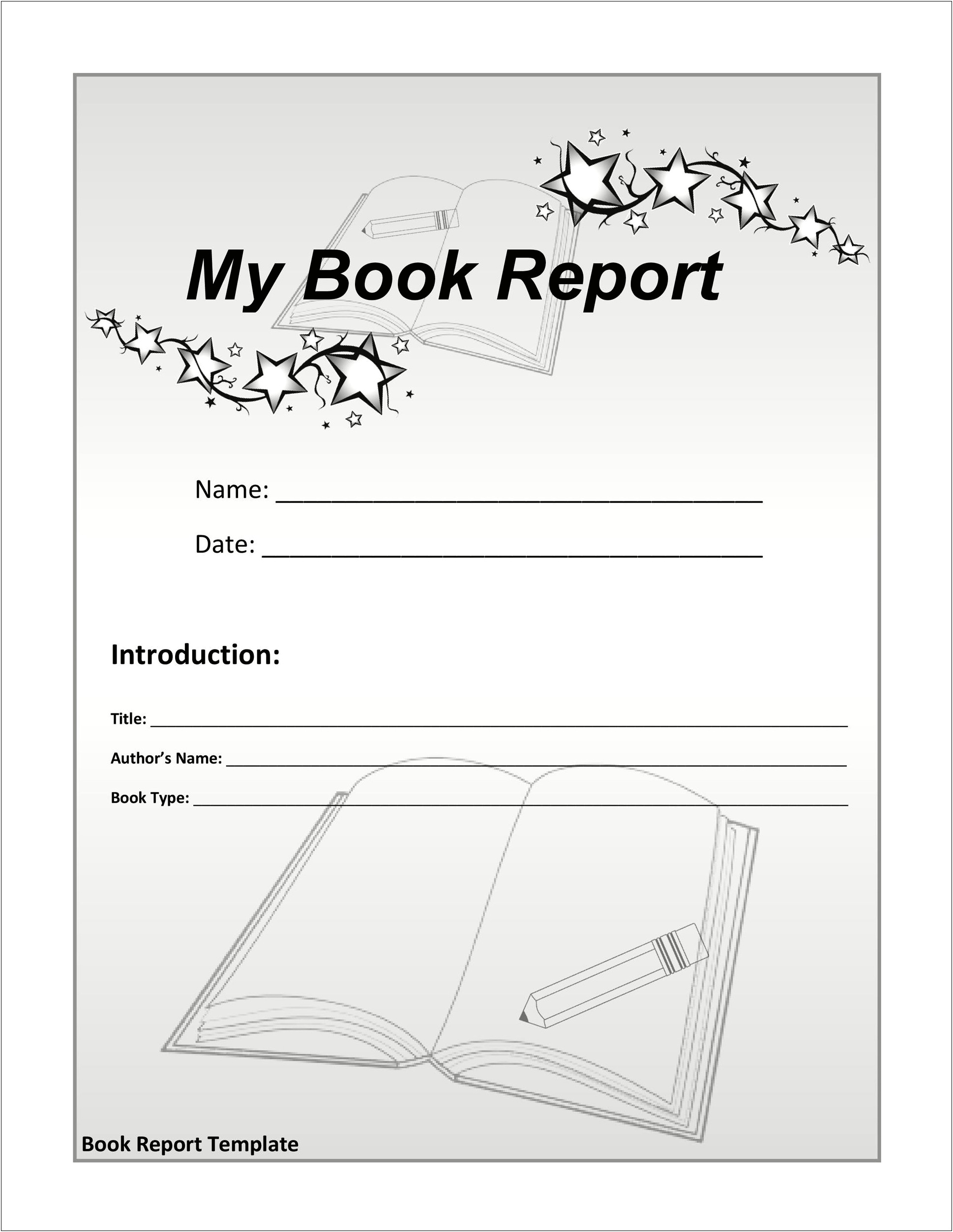Free Book Report Template 6th Grade