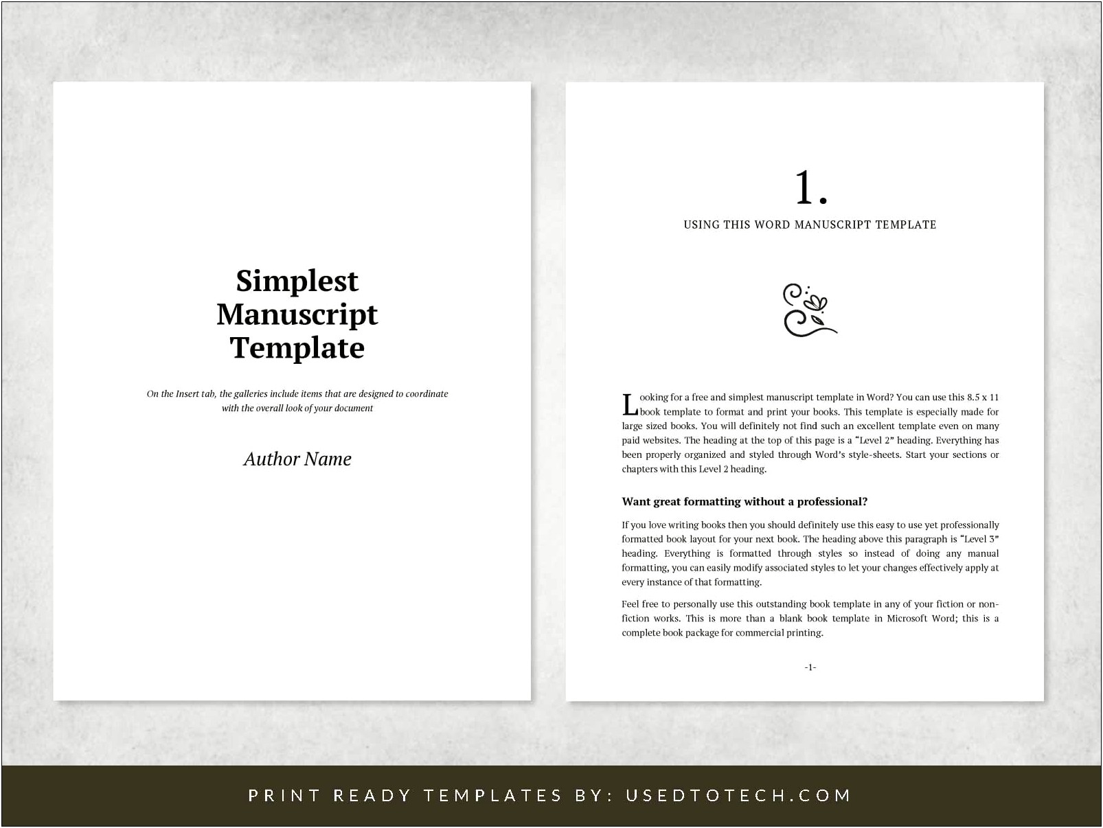 Free Book Template For Word 2010