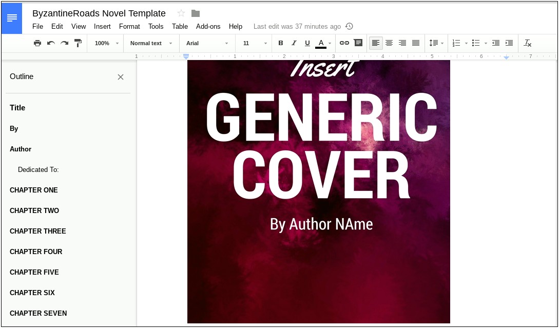 Free Book Template With Chapters For Google Docs
