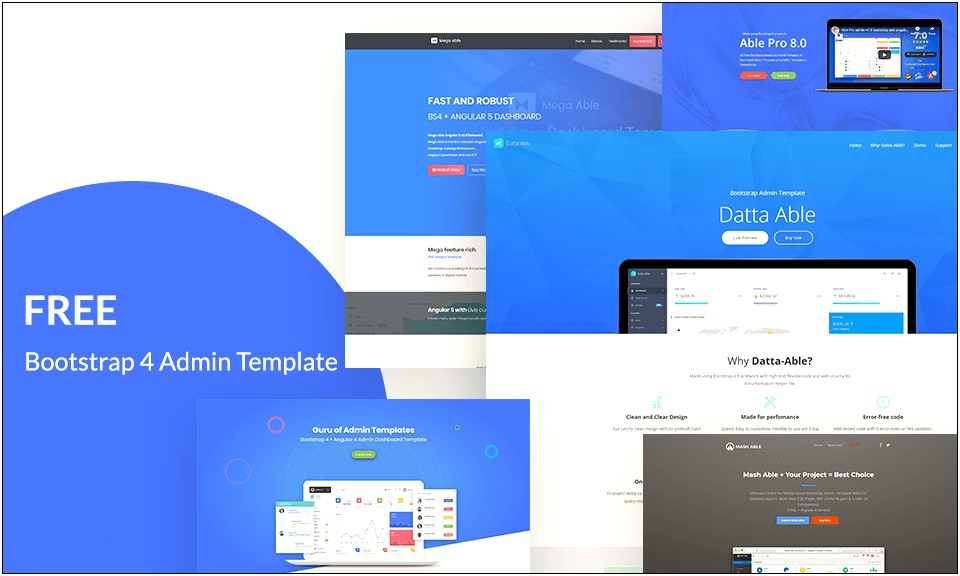 Free Bootstrap 4 Admin Templates 2017