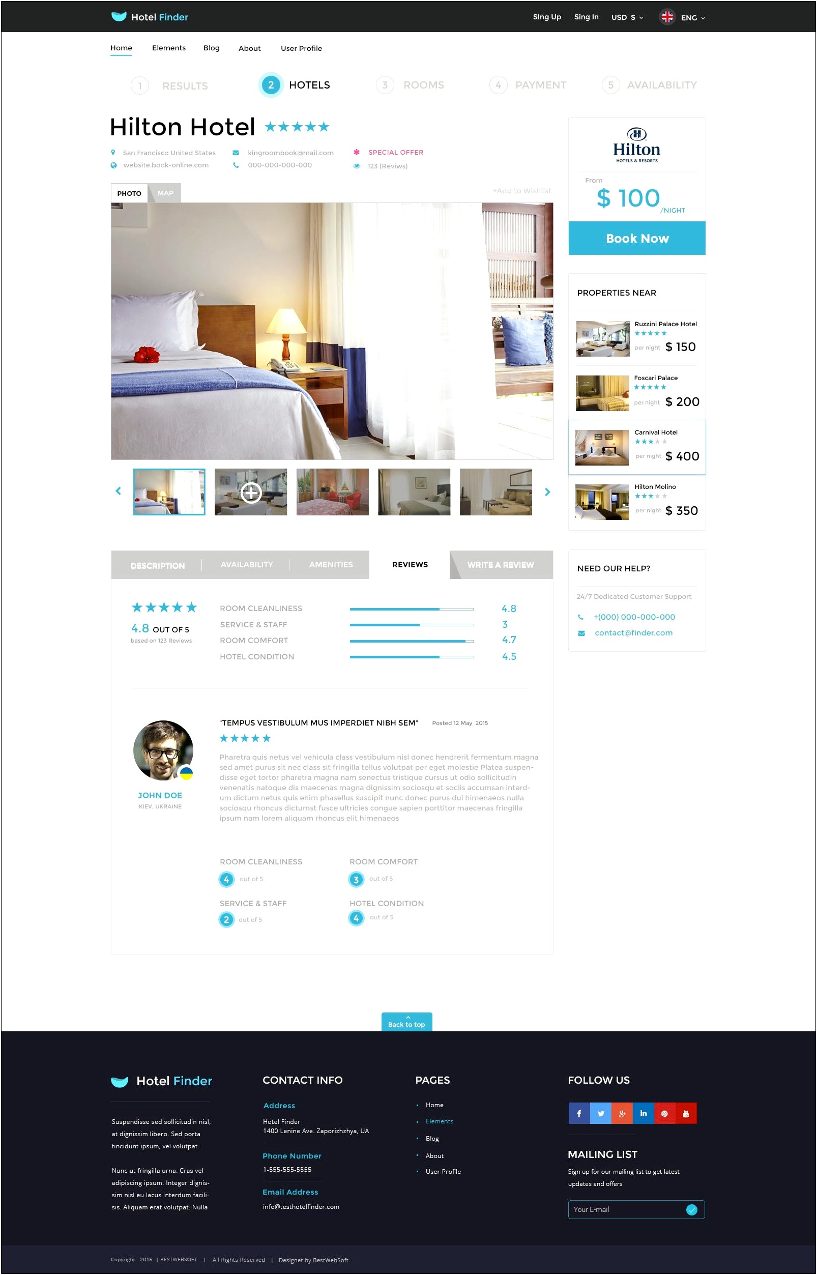 Free Bootstrap Html Templates For Hotel