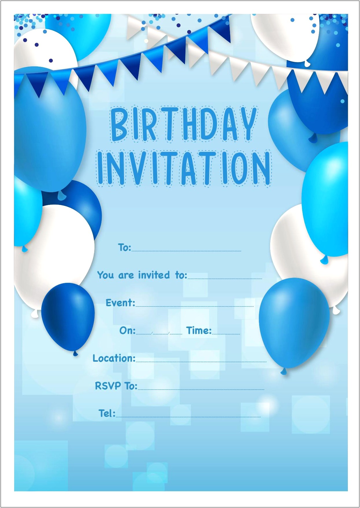 Free Bounce House Party Invitation Template