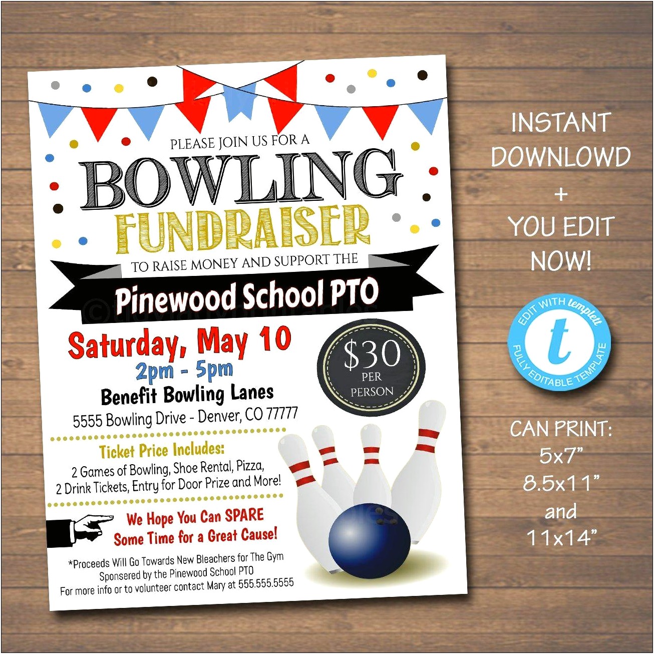 Free Bowling Fundraiser Event Plan Proposal Word Template