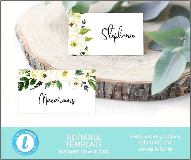 Free Bridal Shower Place Card Template Download