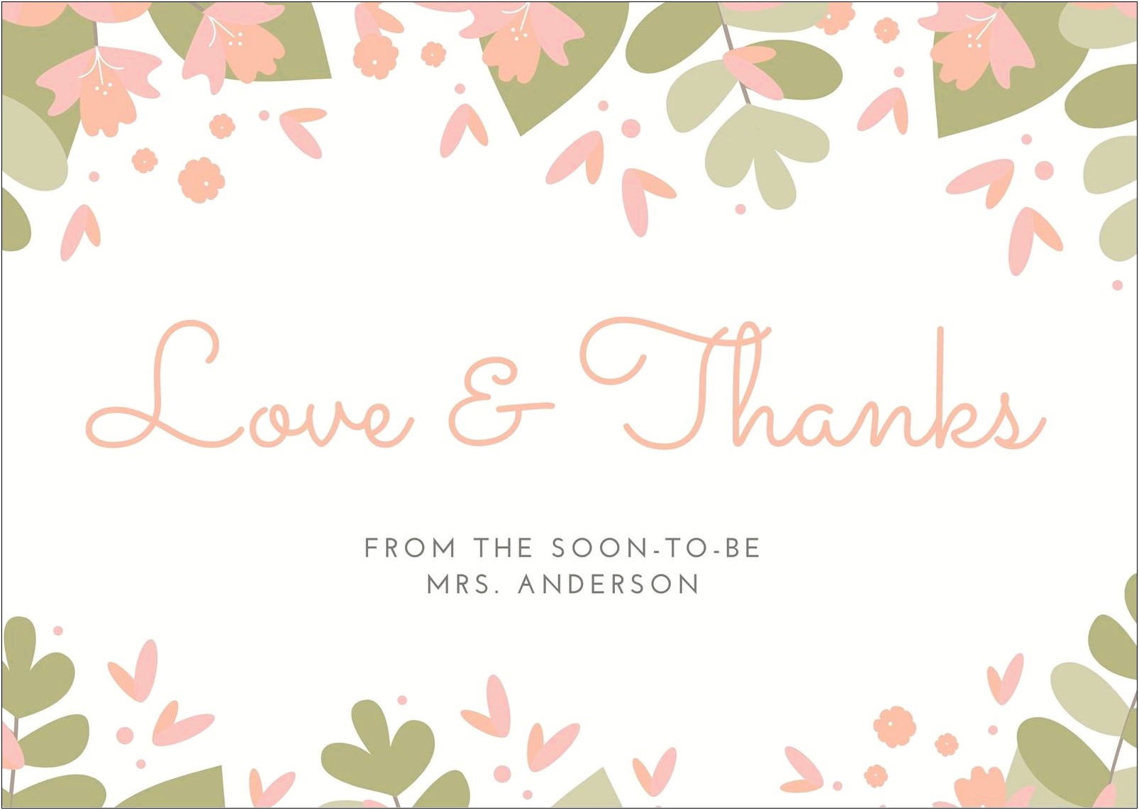 Free Bridal Shower Thank You Card Template
