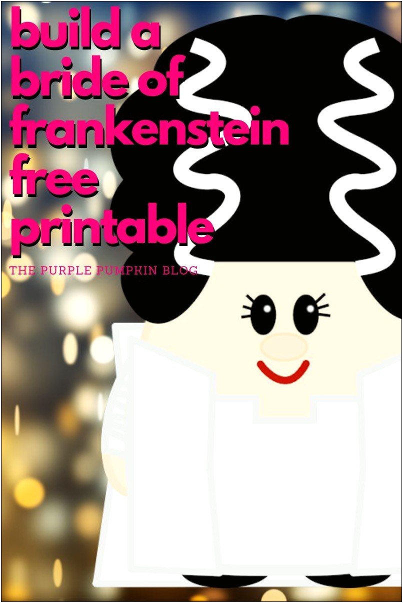 Free Bride Of Frankenstein Pumpkin Template