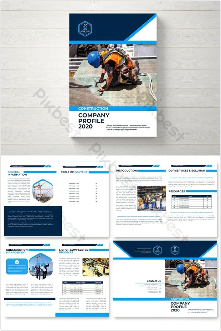 Free Brochure Templates For Construction Company