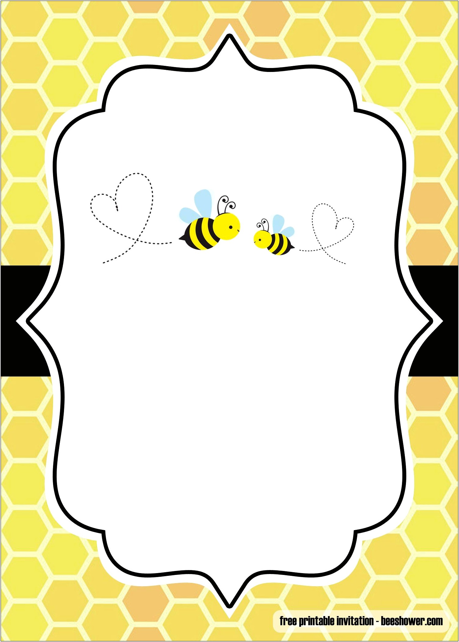 Free Bumble Bee Gender Reveal Invitation Template