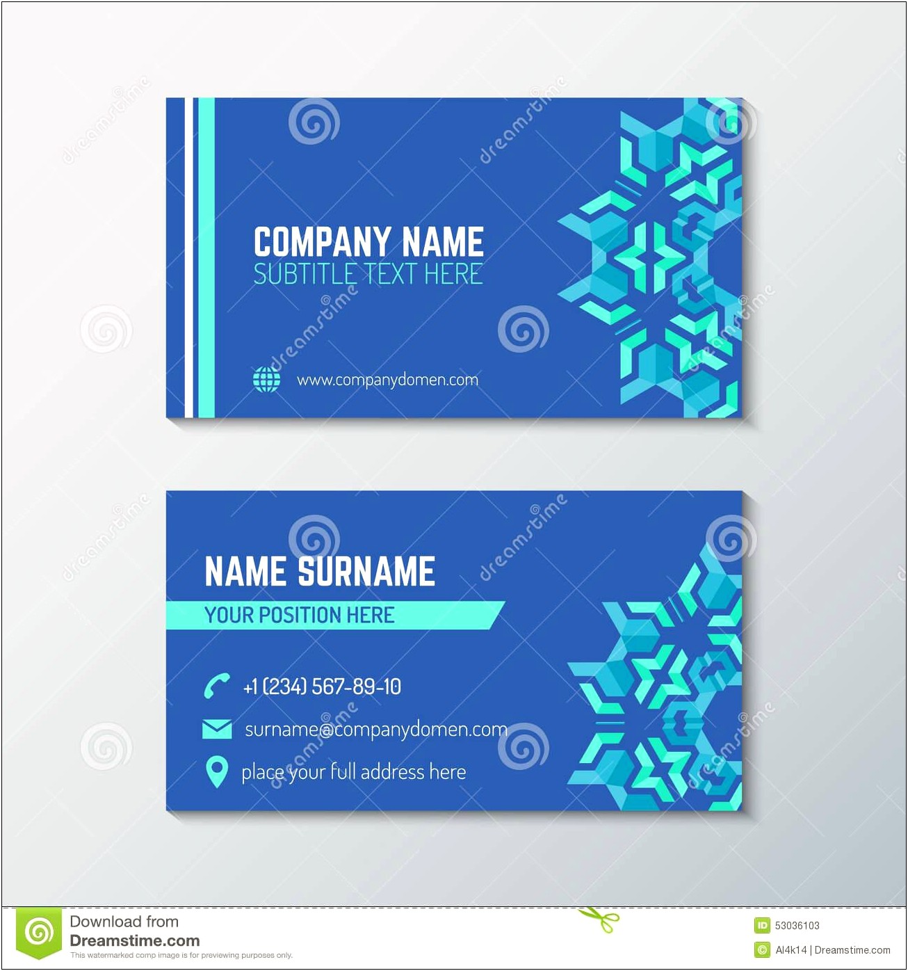 Free Business Card Template Front And Back